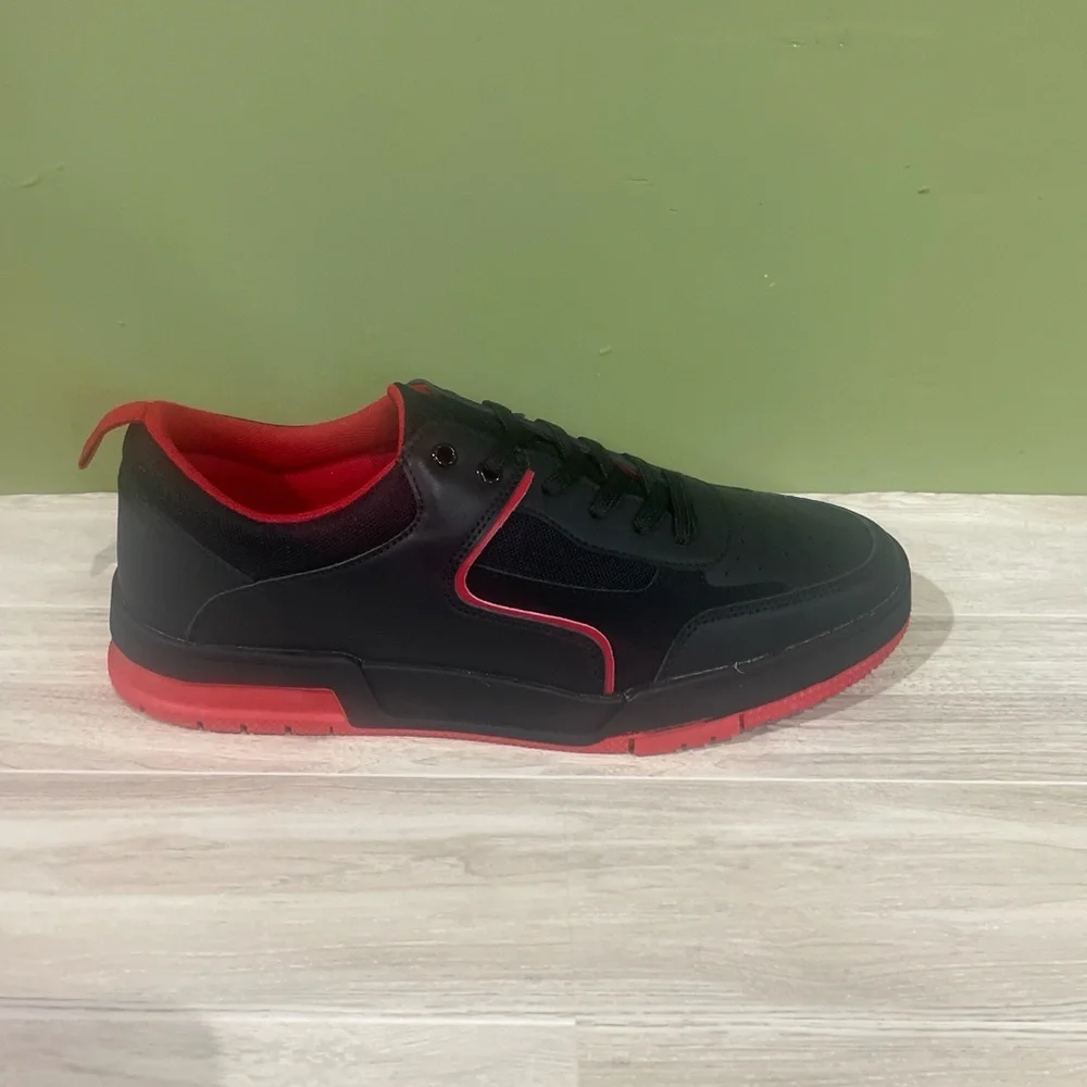 Barabas shoes Men's Black and Red Sneakers Casual - Picture 2 of 5